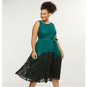 Lane Bryant Colorblock pleated midi